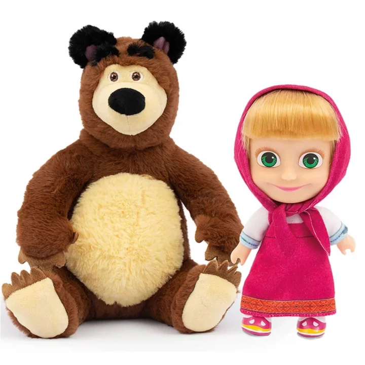 Mey İthalat®   Masha ile Koca Ayı 20 Cm Peluş 12 Cm Bebek MHA21000