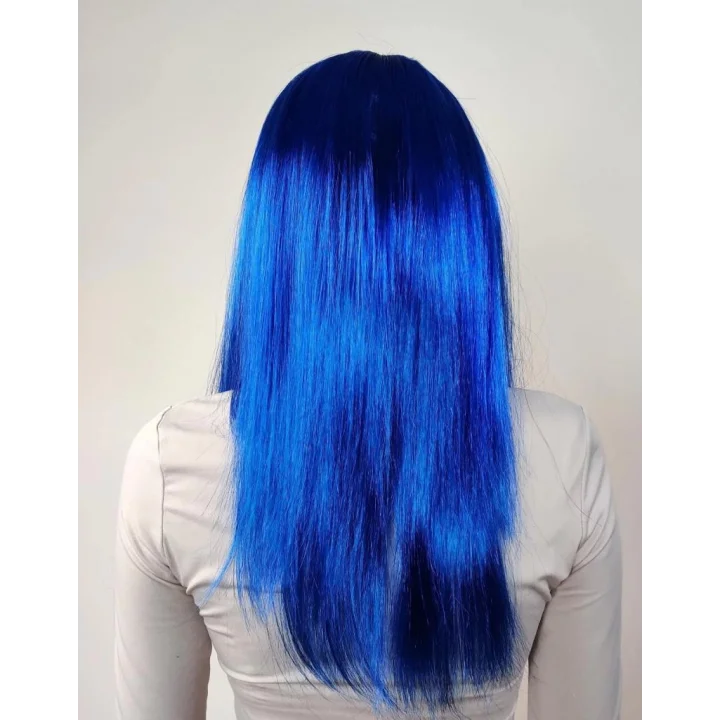 Mey İthalat® Mavi Renk Uzun Parti Peruğu