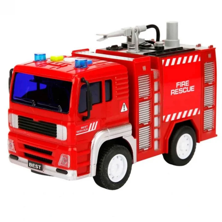Mey İthalat®  Sesli ve Işıklı Su Fışkırtan İtfaiye Aracı 20 cm.
