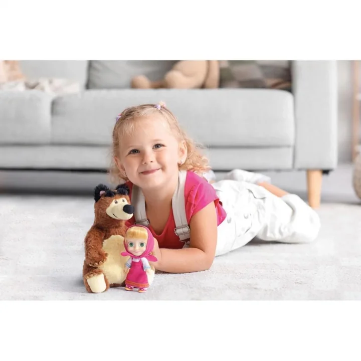 Mey İthalat® MHA21000 Maşa ve Koca Ayı 20 cm Koca Ayı ve 12 cm Maşa