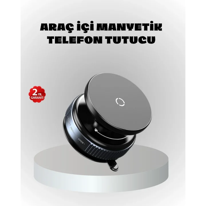 Mey İthalat® Mıknatıslı Araç Telefon Tutucu Vakum Teknolojili 360° Ayarlanabilir