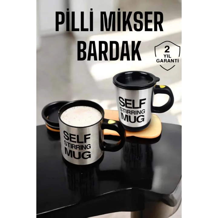 Mey İthalat® Mikser Kupa Yazılı Mug Bardak Karıştırma Özelliği