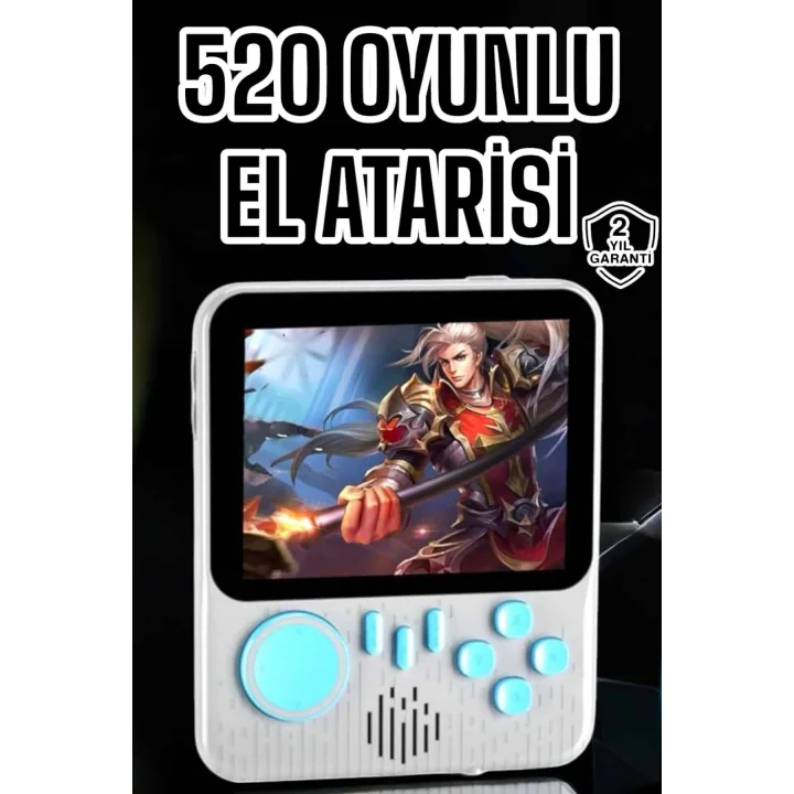 Mey İthalat® Mini Atari El Atarisi 3.5 inç Ekran Çift Konsol 666 Adet Retro Oyun Gameboy El Atarisi