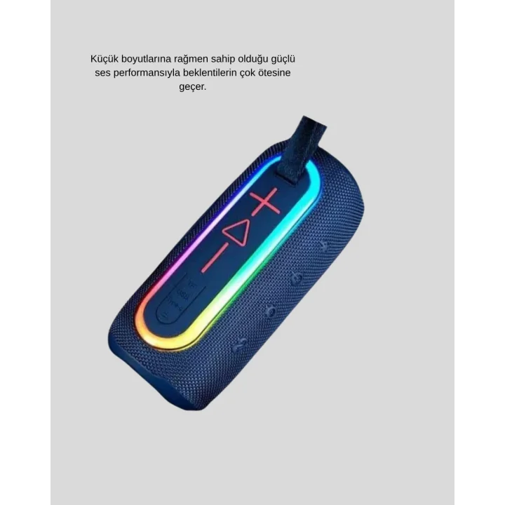 Mey İthalat® Mini Mavi Bluetooth Hoparlör Şık Görünüm ve Taşınabilir Güçlü Ses