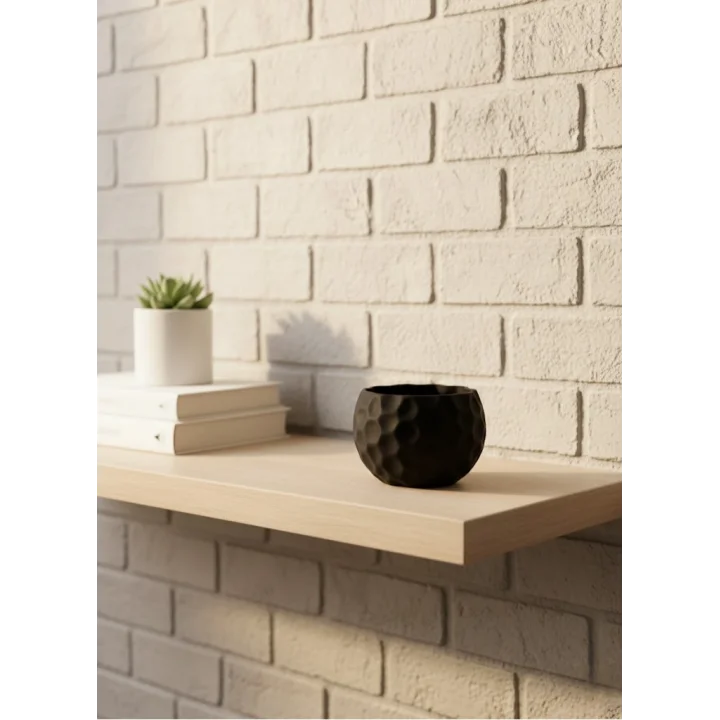 Mey İthalat® Mini Siyah Dekoratif Saksı 5 cm Modern Masaüstü Bitki Saksısı