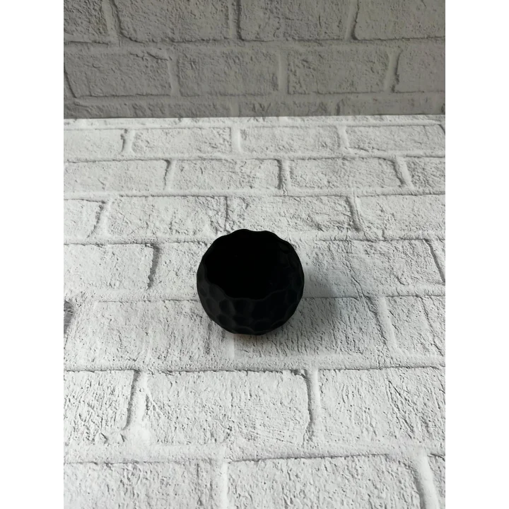 Mey İthalat® Mini Siyah Dekoratif Saksı 5 cm Modern Masaüstü Bitki Saksısı