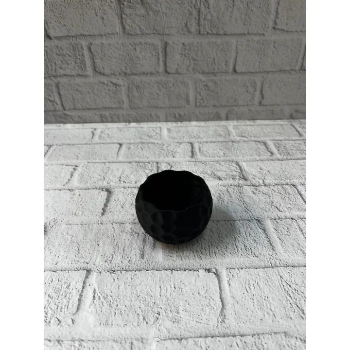 Mey İthalat® Mini Siyah Dekoratif Saksı 5 cm Modern Masaüstü Bitki Saksısı