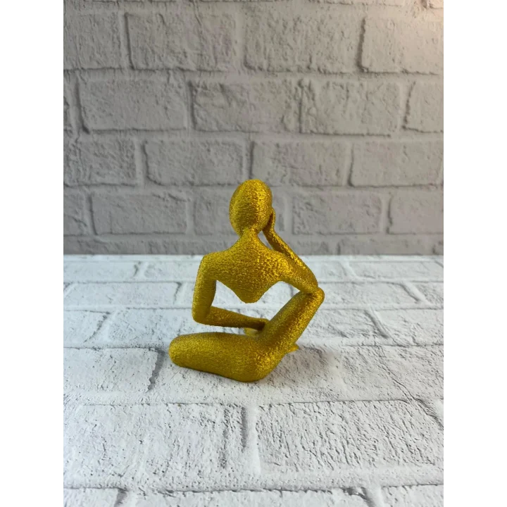 Mey İthalat® Minimal Sarı İnsan Figürü Biblo Ev ve Ofis Dekoru