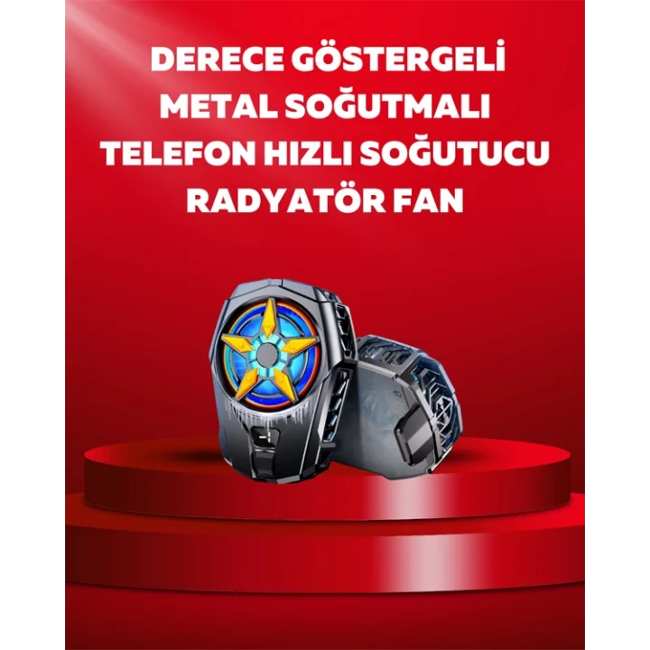 Mey İthalat® Mobil Cihaz Soğutma Radyatörü – Metal+ABS, Type-C Kablolu