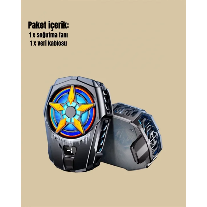 Mey İthalat® Mobil Cihaz Soğutma Radyatörü – Metal+ABS, Type-C Kablolu