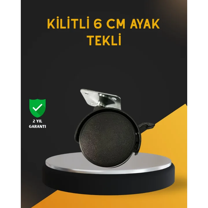 Mey İthalat® Mobilya İçin Kilitli 6 cm Ayak Tekli Satış