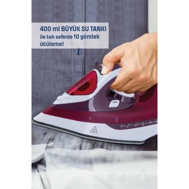 Mey İthalat® Modern Tasarım 2200W Dayanıklı Buharlı Seramik Kaplama Ütü