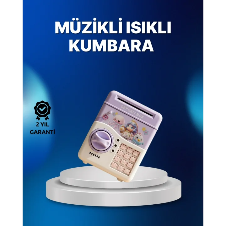 Mey İthalat® Mor Otomatik Para Girişli Elektronik Şifreli Kumbara