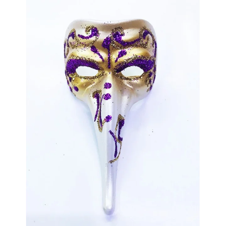 Mey İthalat® Mor Renk İşlemeli Seramik Malzemeden İmal Venedik Uzun Maske Magnet