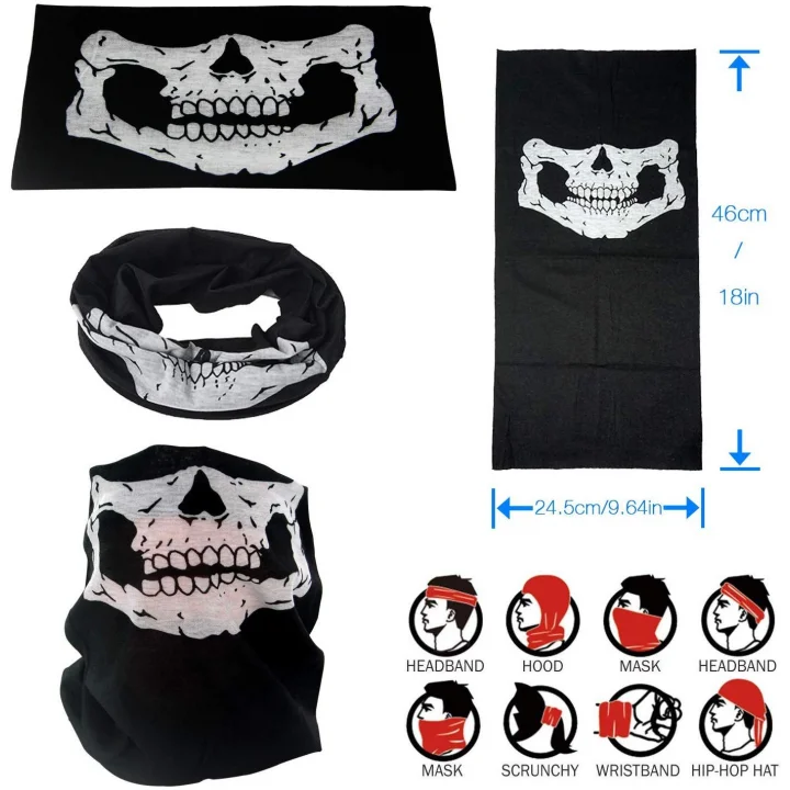 Mey İthalat® Motorcu Boyunluk Baf Buff Bandana 25x48 cm Model 7
