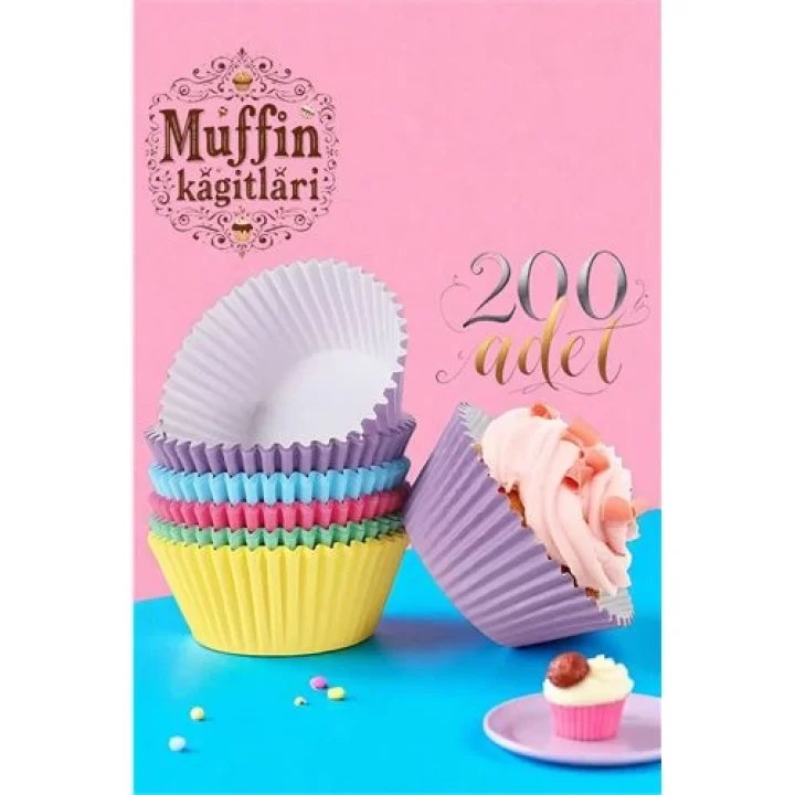 Mey İthalat® Muffin Kalıbı - Muffin Kağıdı - Muffin Kek Kalıbı 200 Adet