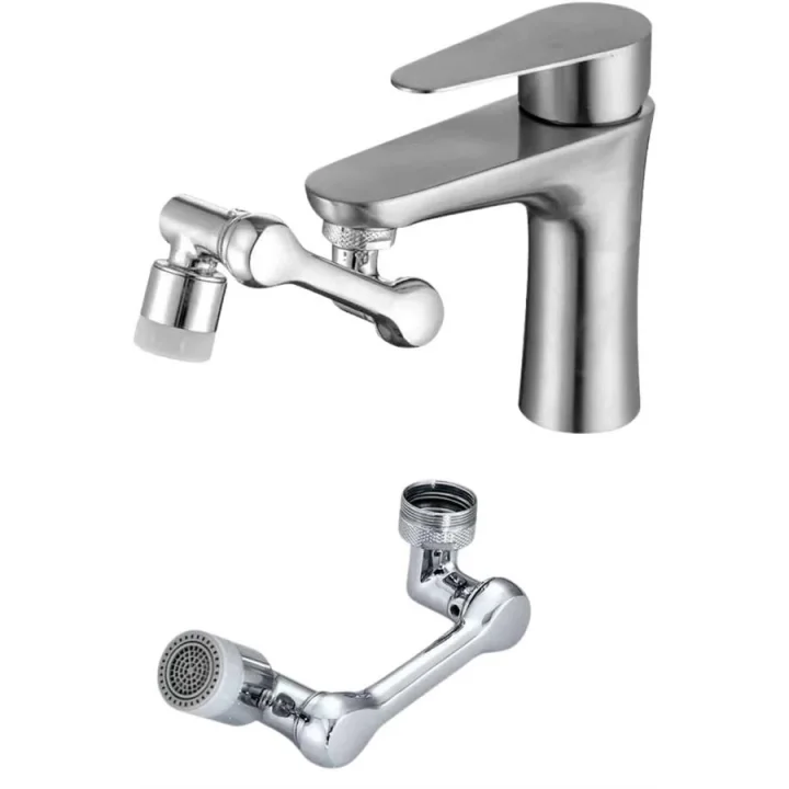 Mey İthalat® Mutfak Musluk Başlığı 1080 Derece Dönebilir Oynar Başlıklı Musluk Aparatı