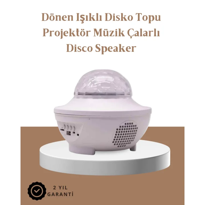 Mey İthalat® Müzik Ritimli Işık Değişimi & Dönen Dalga Efekti – Galaxy Projektör