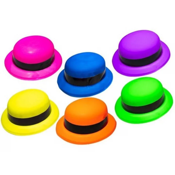 Mey İthalat® Neon Partisi Pembe Renk Melon Plastik Parti Şapkası