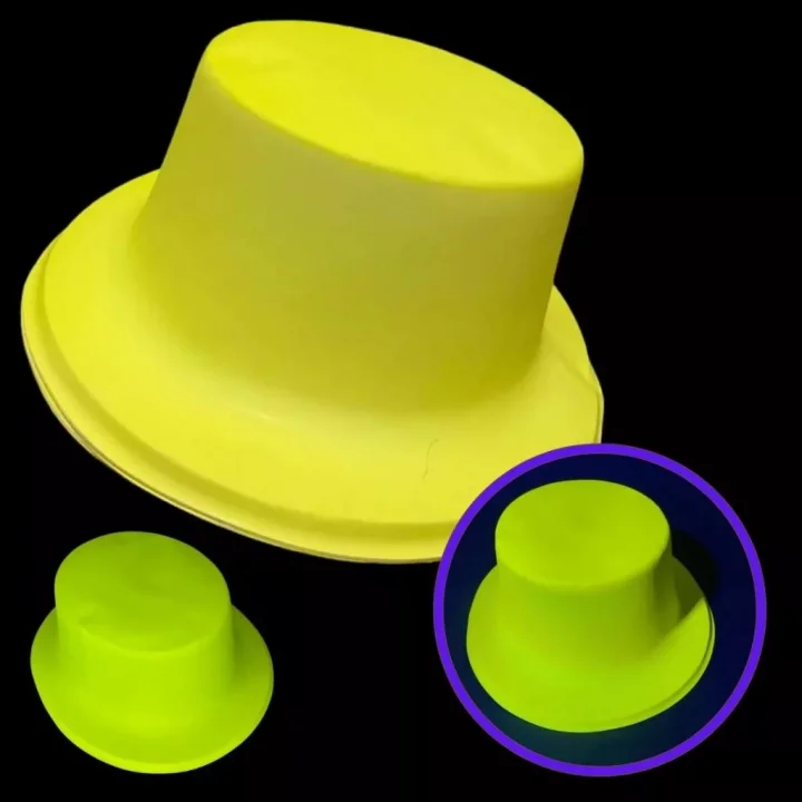Mey İthalat® Neon Partisi Sarı Renk Plastik Fötr Şapka