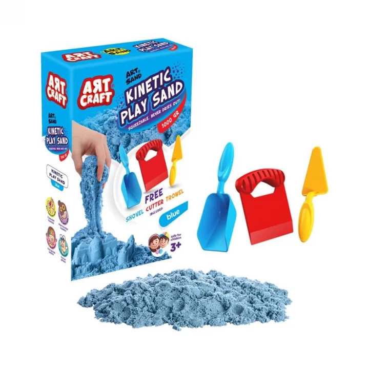 Mey İthalat® 03691 AKSESUARLI MAVİ KİNETİK OYUN KUMU 1000 GR