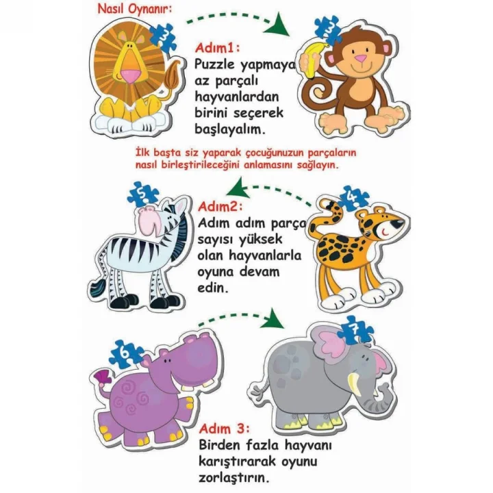 Mey İthalat® 1703 BABY PUZZLE BENİM İLK HAYVANLAR PUZZLEM