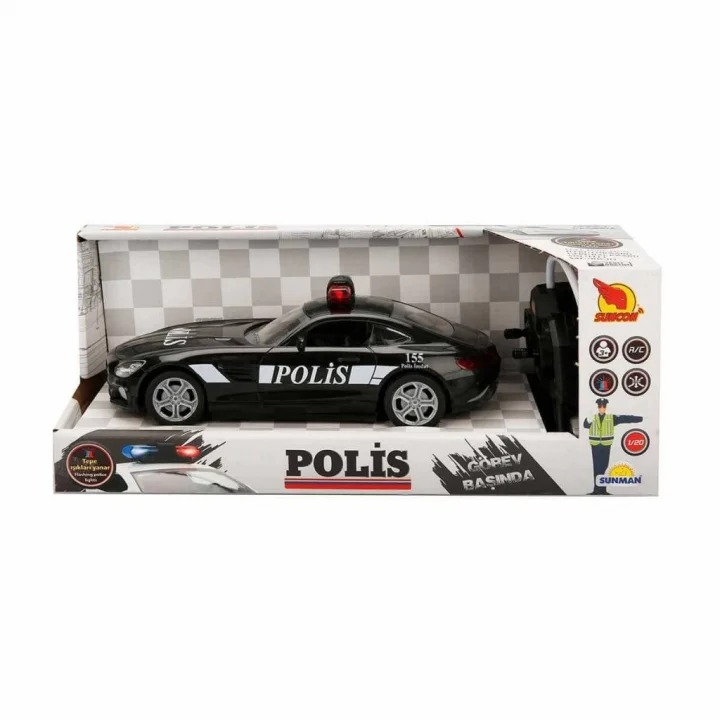 Mey İthalat® 20357 Uzaktan Kumandalı Işıklı Polis Arabası 21 cm