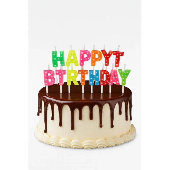 Mey İthalat® Happy Birthday Renkli Mum