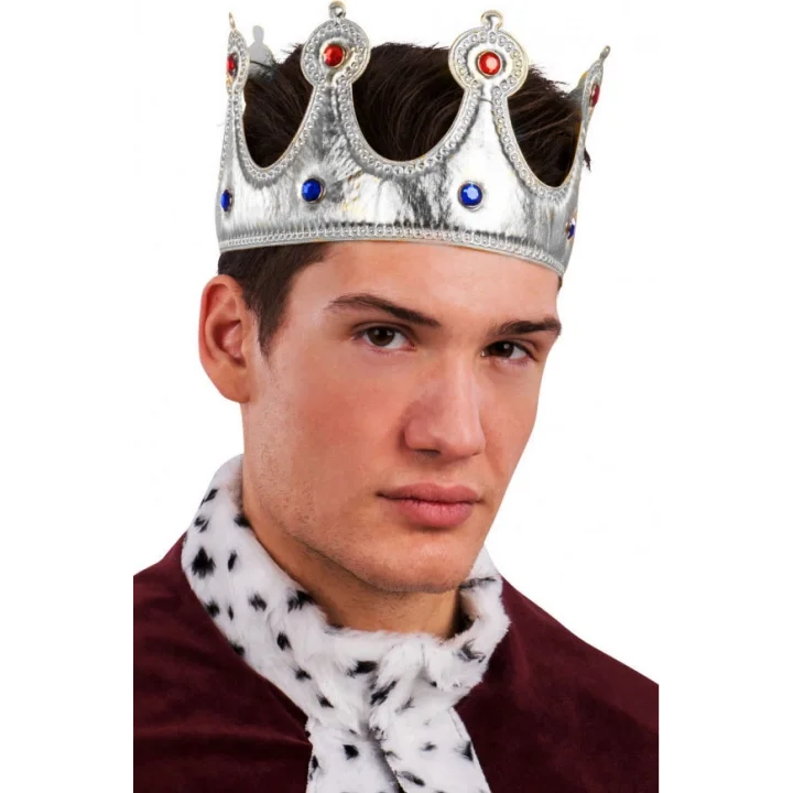 Mey İthalat® Kral Tacı Gümüş Renk Kumaş Malzeme Yetişkin Boy