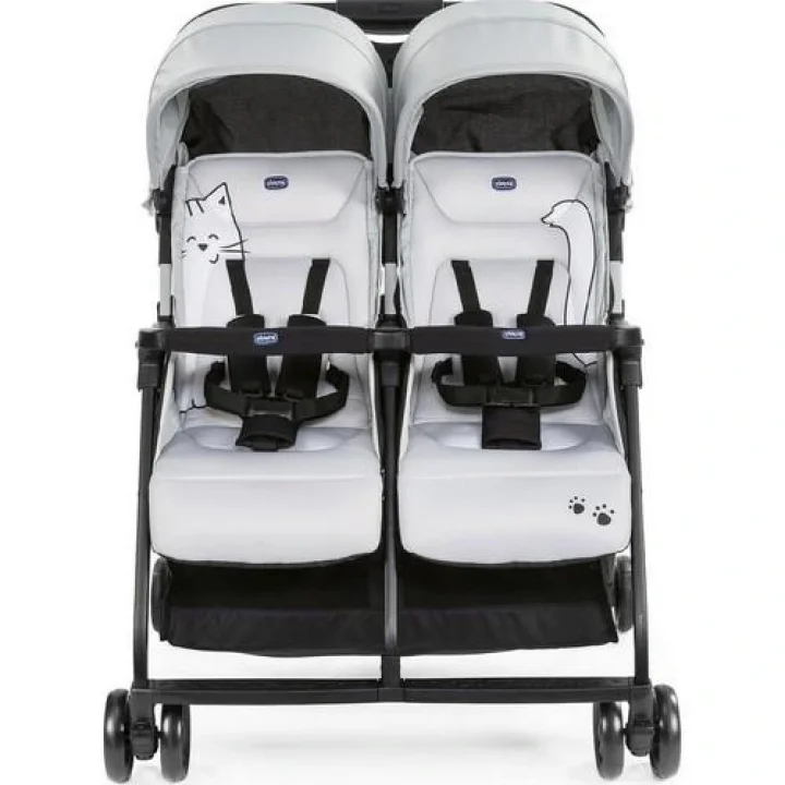 Mey İthalat®   Ohlala Twin İkiz Bebek Arabası Silver