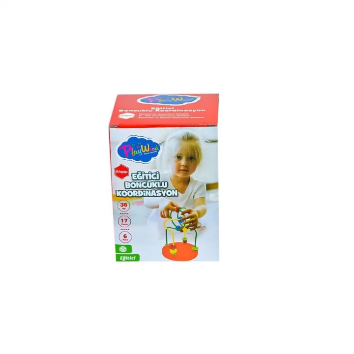 Mey İthalat® ONY-394  Ahşap Kutuda  Boncuklu Koordinasyon - Onyıl Oyuncak