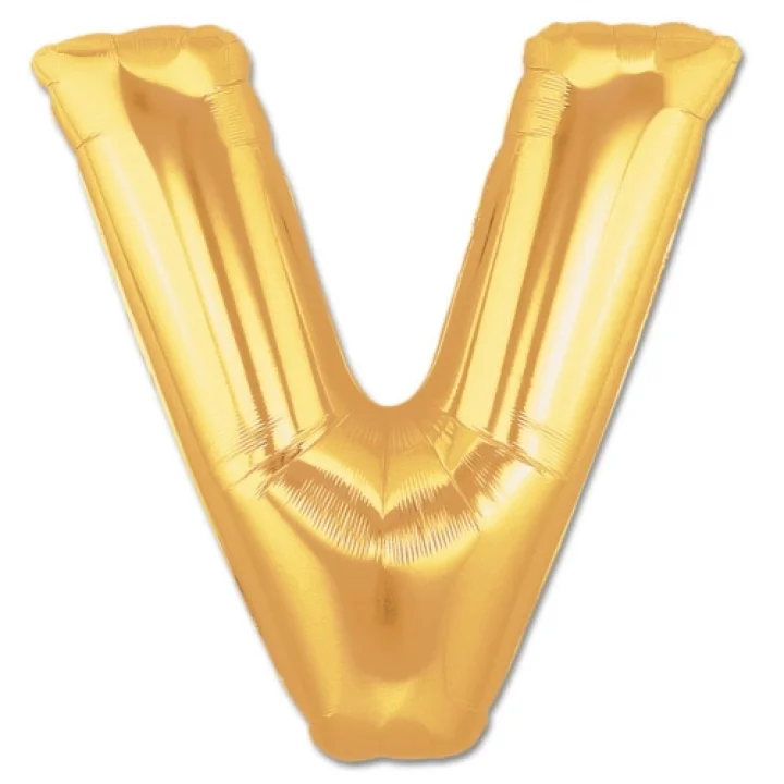 Mey İthalat® V Harf Folyo Balon Altın Renk  40 inç