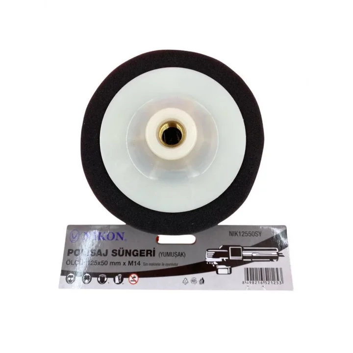 Mey İthalat® Nikon 12550SY Polisaj Süngeri 125 mm Siyah Yumuşak