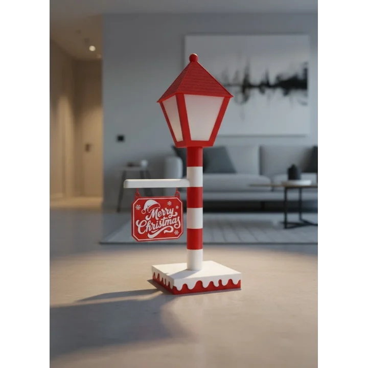 Mey İthalat® Noel Temalı Tabelalı Lamba Dekoratif Aydınlatma Yılbaşı Süsü