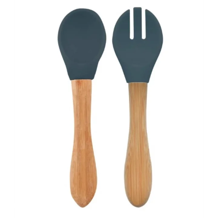 Mey İthalat®   Mama Kaşığı ve Çatal Seti Deep Blue