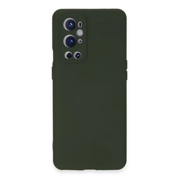 Mey İthalat®  One Plus 9 Pro Kılıf Nano içi Kadife Silikon - Koyu Yeşil