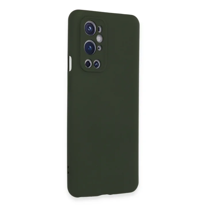 Mey İthalat®  One Plus 9 Pro Kılıf Nano içi Kadife Silikon - Koyu Yeşil