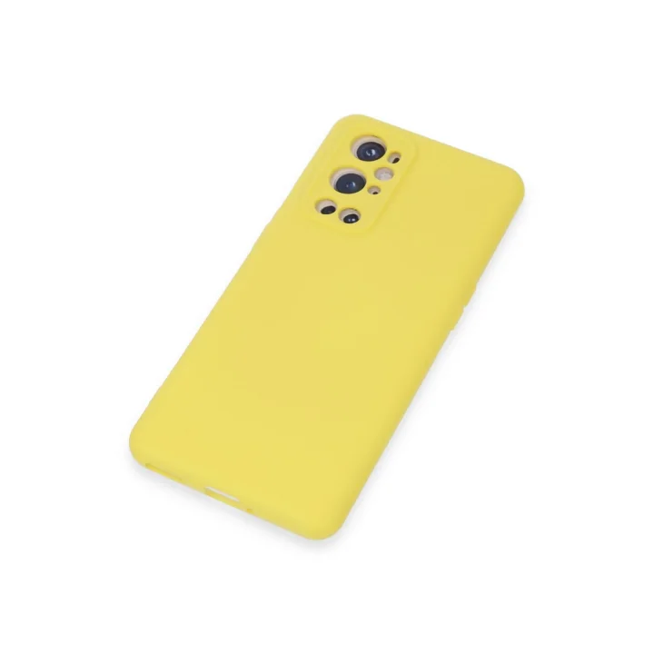 Mey İthalat®  One Plus 9 Pro Kılıf Nano içi Kadife Silikon - Sarı