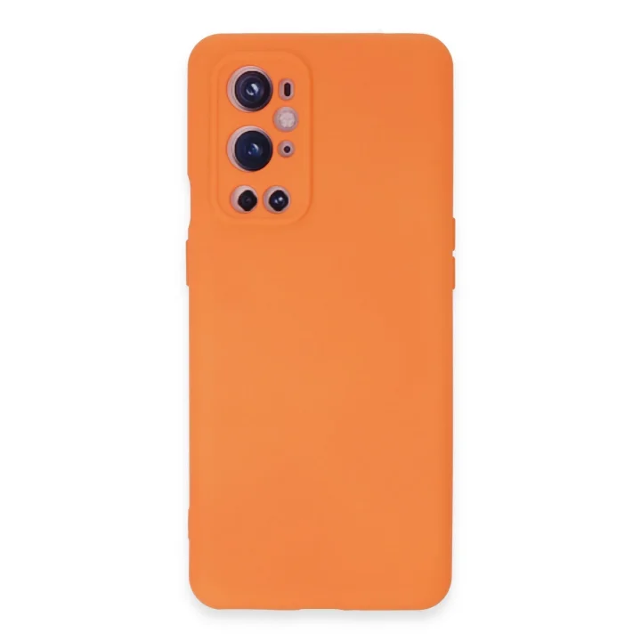 Mey İthalat®  One Plus 9 Pro Kılıf Nano içi Kadife Silikon - Turuncu