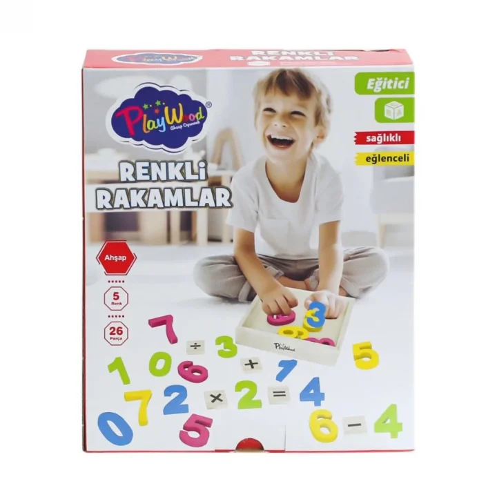 Mey İthalat® ONY-401 Ahşap Renkli Rakamlar 26 Parça -Onyıl Oyuncak