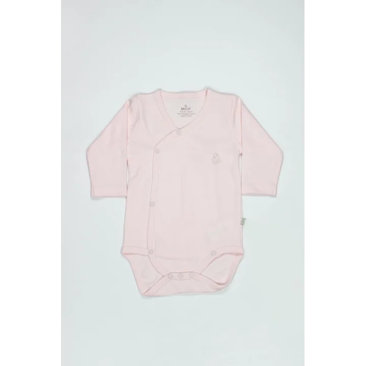 Mey İthalat®   Organik Natural Basic Style Kruvaze Uzun Kol Body BS17102 Pembe