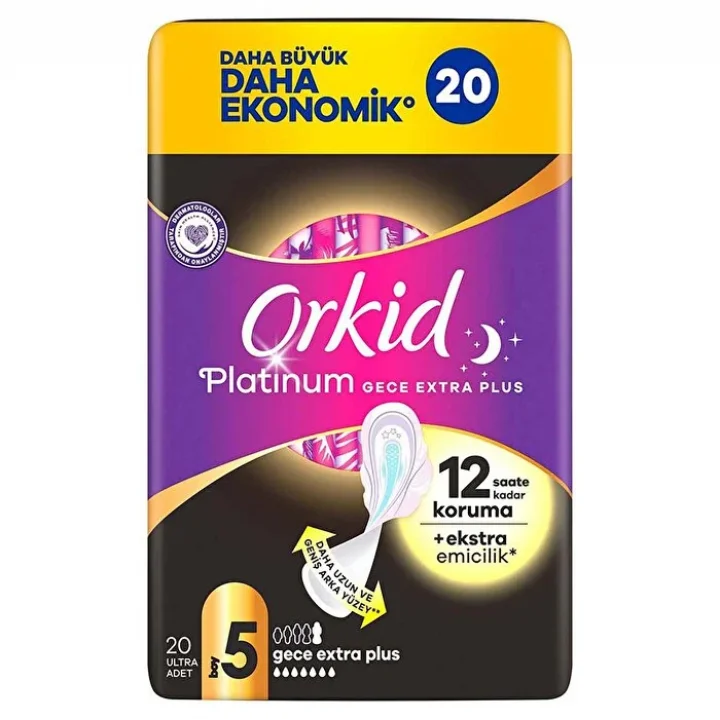 Mey İthalat®   Ultra Platinum Gece Ekstre Plus Ped 20Li