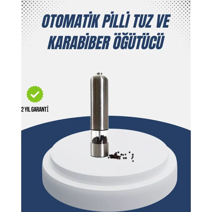 Mey İthalat® Otomatik Baharat Değirmeni Paslanmaz Gövde Ergonomik Tasarım