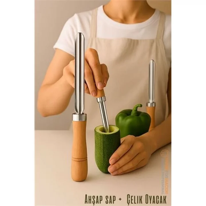 Mey İthalat® Oyacak - Dolmalık Kabak ve Biber Patlıcan Oyacağı 304 Paslanmaz Çelik