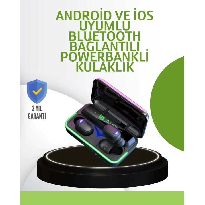 Mey İthalat® Oyun Modlu E10 Bluetooth Kulaklık Powerbank ve LED Ekranlı