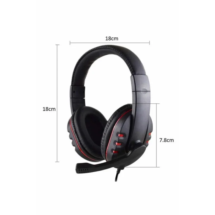 Mey İthalat® Oyuncu Kulaklığı Kulak Üstü Kablolu Gaming Kulaklık Mikrofonlu ANC Özelliği