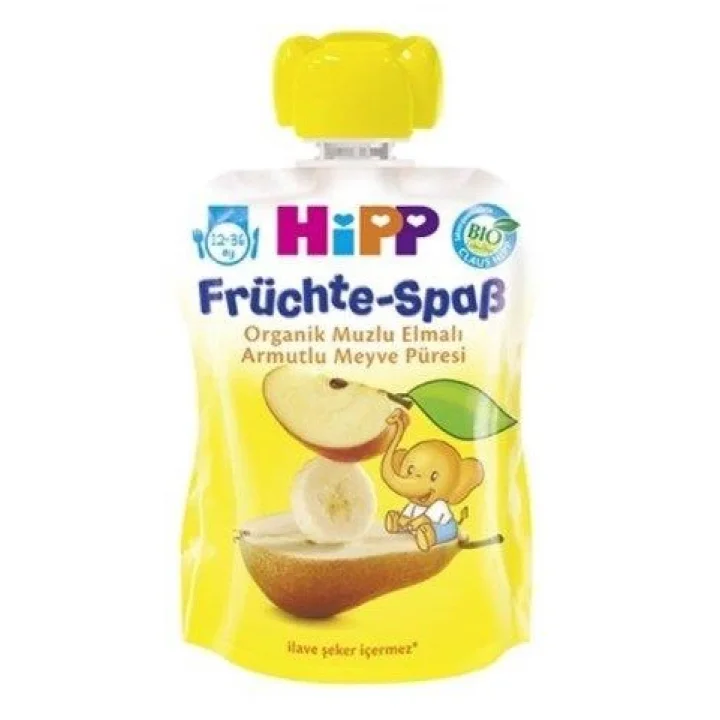 Mey İthalat®   Organik Muzlu Elmalı Armutlu Meyve Püresi 100 Gr