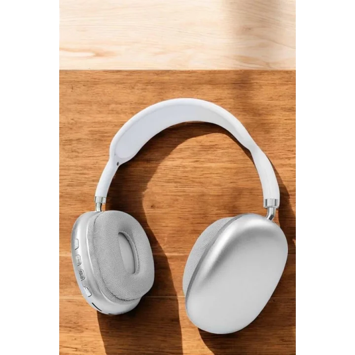 Mey İthalat® P9 Plus Kablosuz Kulak Üstü Bluetooth Kulaklık Beyaz Yüksek Ses Kaliteli