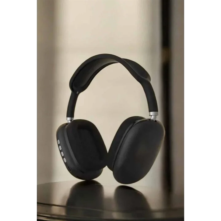 Mey İthalat® P9 Plus Kulaklık Siyah Bluetooth Bağlantılı Kulak Üstü Kablosuz