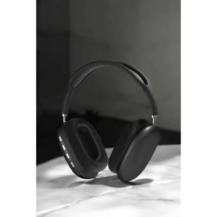 Mey İthalat® P9 Plus Kulaklık Siyah Bluetooth Bağlantılı Kulak Üstü Kablosuz